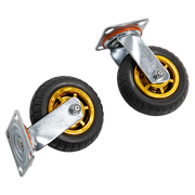 Castor Wheels 4 x 6" 150mm Swivel Silent Caster 2 Brakes 800KG V63-841911