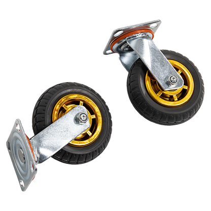 Castor Wheels 4 x 6" 150mm Swivel Silent Caster 2 Brakes 800KG V63-841911
