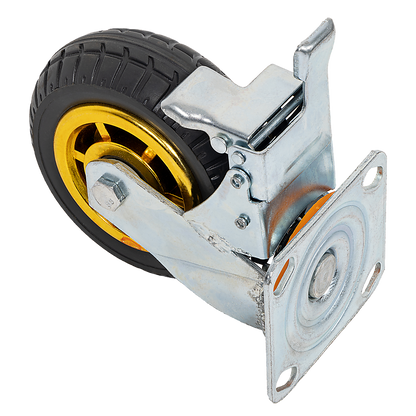 Castor Wheels 4 x 6" 150mm Swivel Silent Caster 2 Brakes 800KG V63-841911