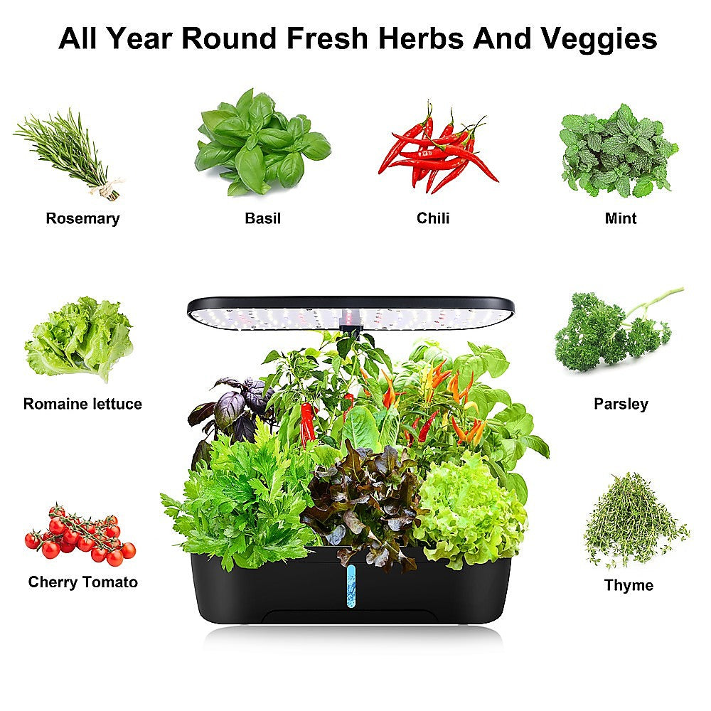 Hydroponics Growing System Indoor Germination Kit 12 Pods Home Gardening LED V63-841951