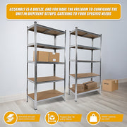 2 x 1.8M Garage Shelving Warehouse Rack Storage Shelves Pallet Racking V63-842041