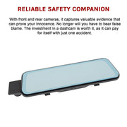 Dash Camera 1080P Front and Rear Smart Car DVR Recorder Night Vision 10" V63-842051