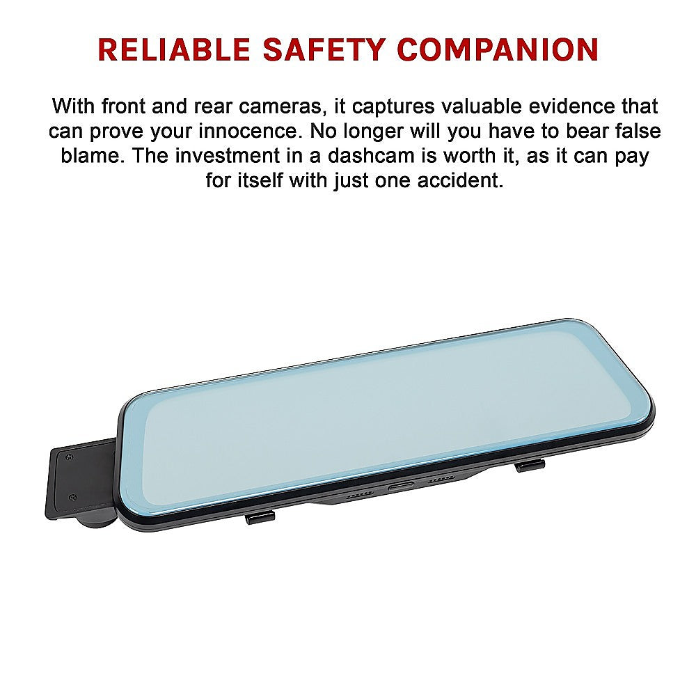 Dash Camera 1080P Front and Rear Smart Car DVR Recorder Night Vision 10" V63-842051