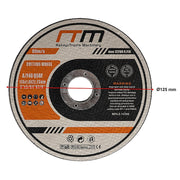 100 x Cutting Discs 125mm 5" Angle Grinder Disc Metal Cut Off Wheel Thin V63-842061