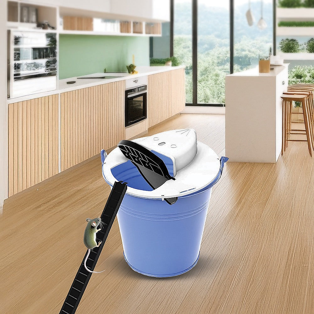 2 x Flip N Slide Bucket Lid Mouse Rat Trap Automatic Reusable V63-842071
