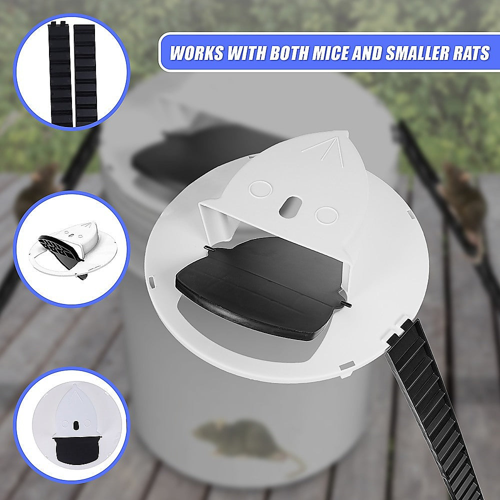 2 x Flip N Slide Bucket Lid Mouse Rat Trap Automatic Reusable V63-842071