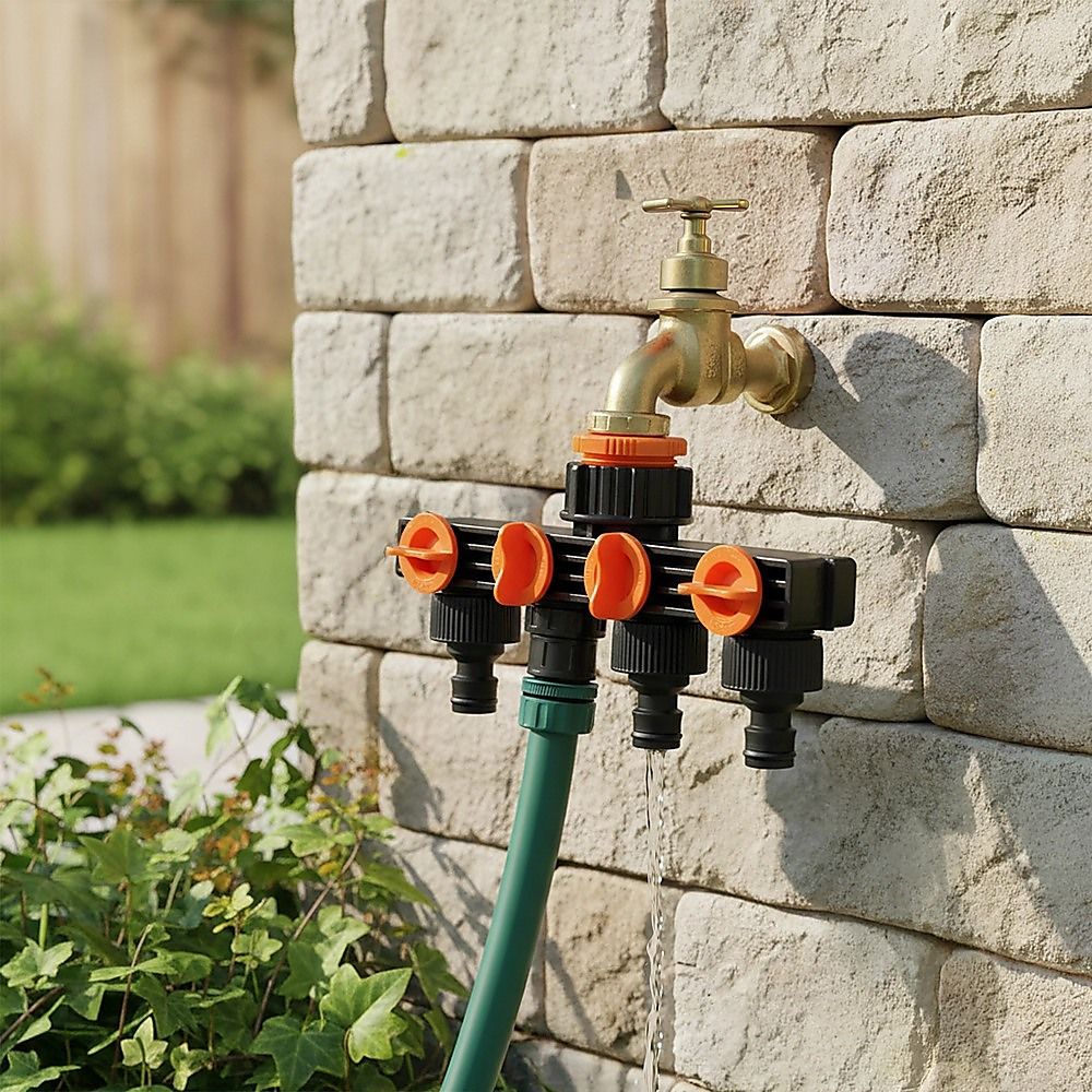 4 Way Hose Connector Tap Irrigation Garden Kit V63-842151