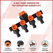 4 Way Hose Connector Tap Irrigation Garden Kit V63-842151