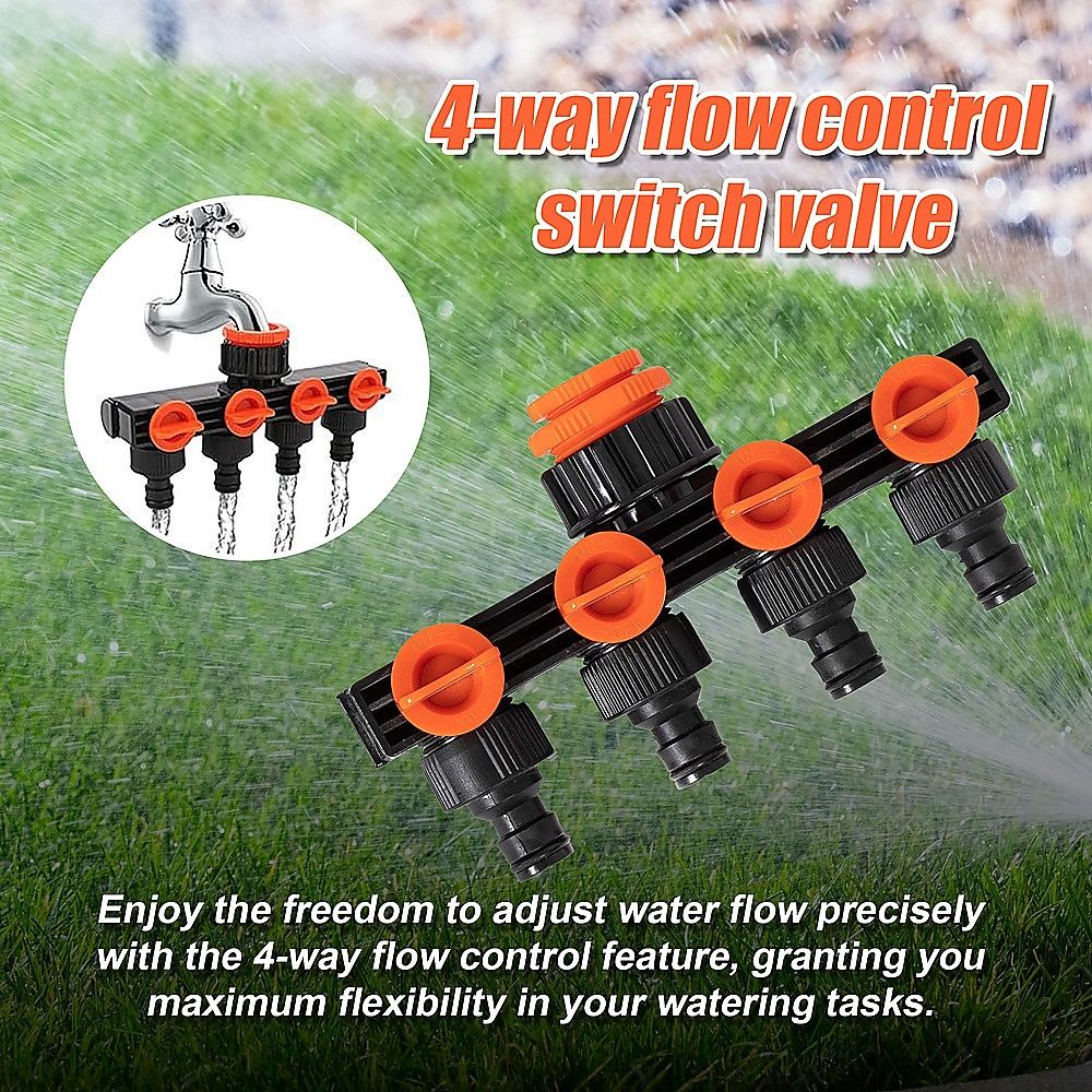 4 Way Hose Connector Tap Irrigation Garden Kit V63-842151