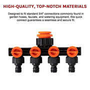 4 Way Hose Connector Tap Irrigation Garden Kit V63-842151