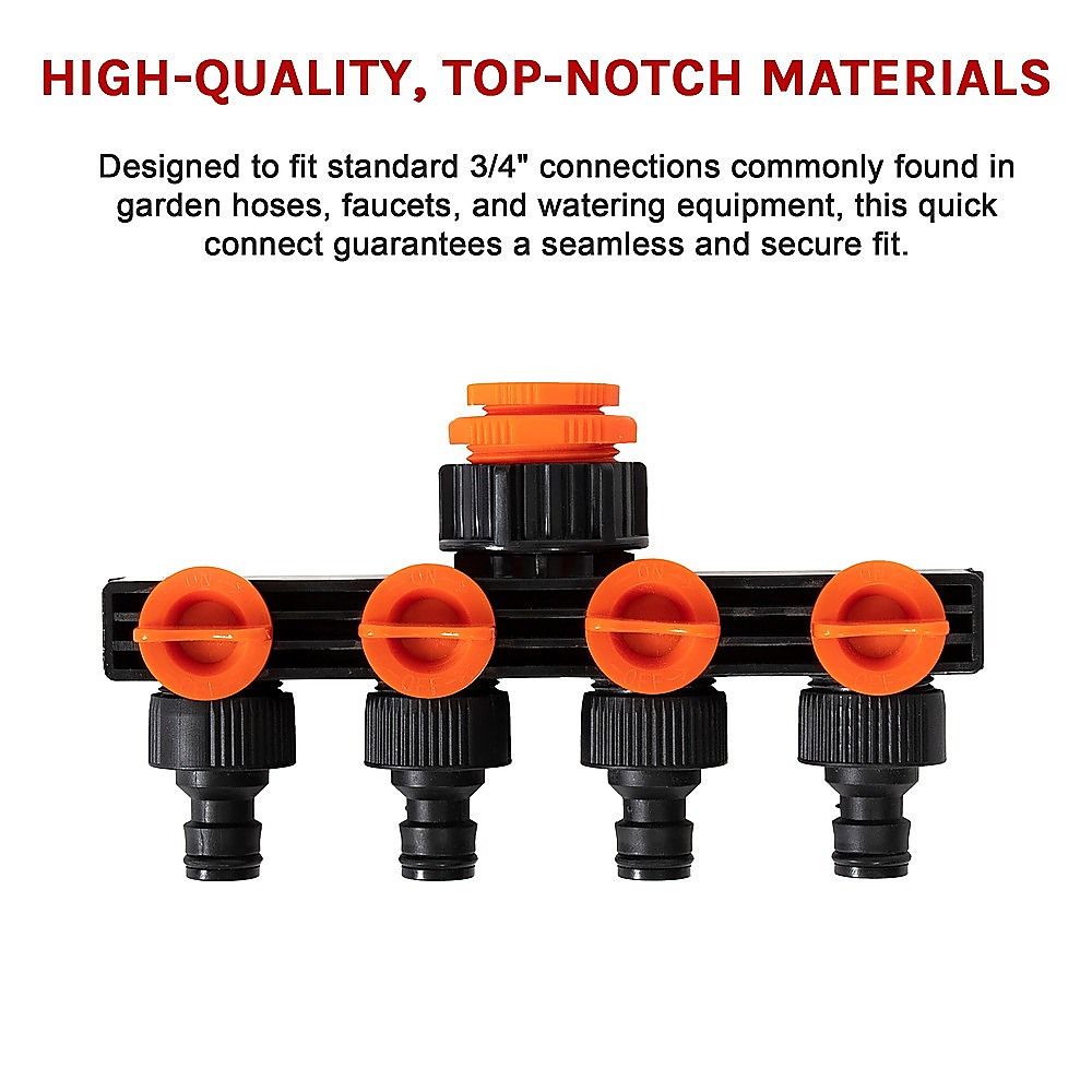 4 Way Hose Connector Tap Irrigation Garden Kit V63-842151