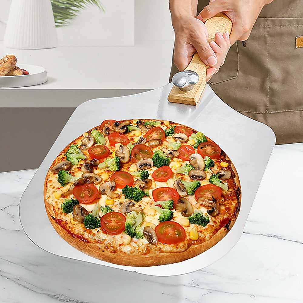 Metal Pizza Peel with Foldable Wood Handle V63-842161