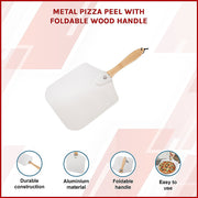 Metal Pizza Peel with Foldable Wood Handle V63-842161