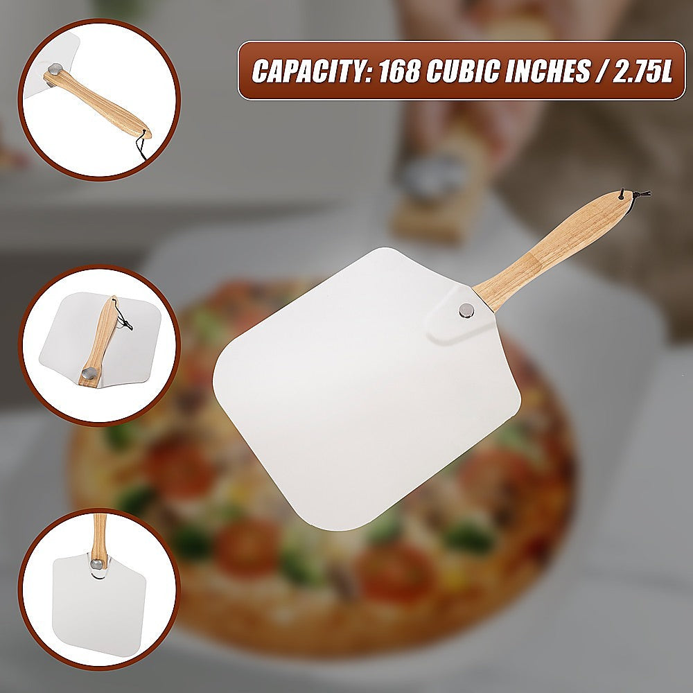 Metal Pizza Peel with Foldable Wood Handle V63-842161