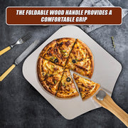 Metal Pizza Peel with Foldable Wood Handle V63-842161