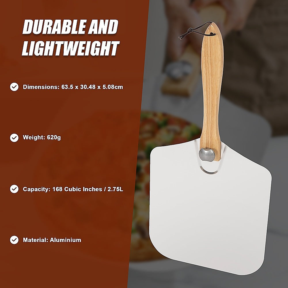 Metal Pizza Peel with Foldable Wood Handle V63-842161