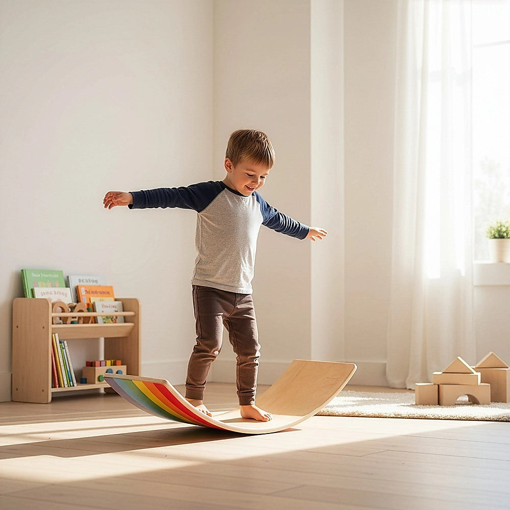 Wooden Wobble Balance Board for Kids Toddlers Adults V63-842171