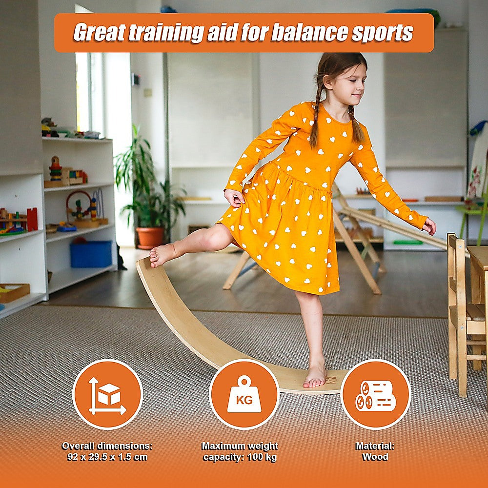 Wooden Wobble Balance Board for Kids Toddlers Adults V63-842171