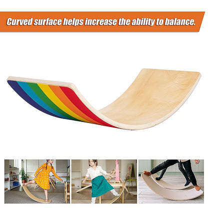 Wooden Wobble Balance Board for Kids Toddlers Adults V63-842171