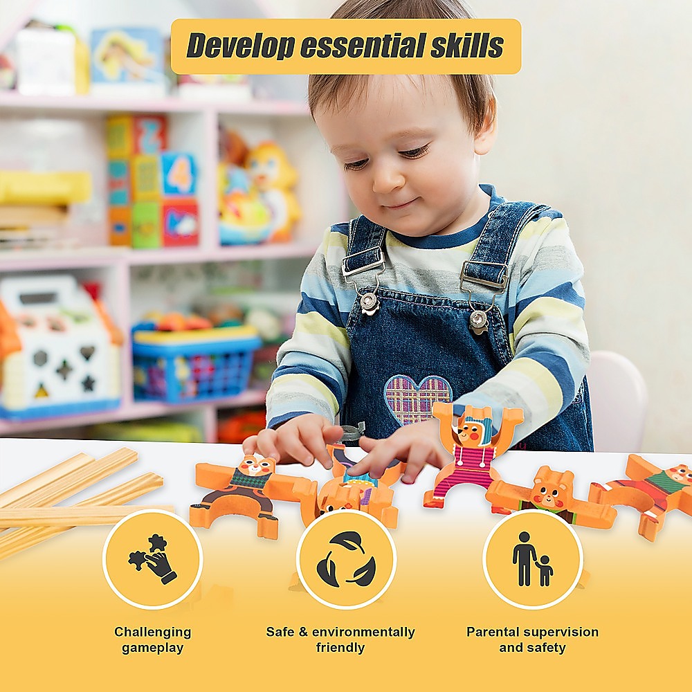Balancing Stacking Blocks Educational Balance Wooden Acrobatic Toys Game V63-842191