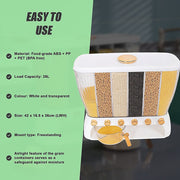 6 Grids Dispenser Storage Container Rice Cereal Beans Grain V63-842211