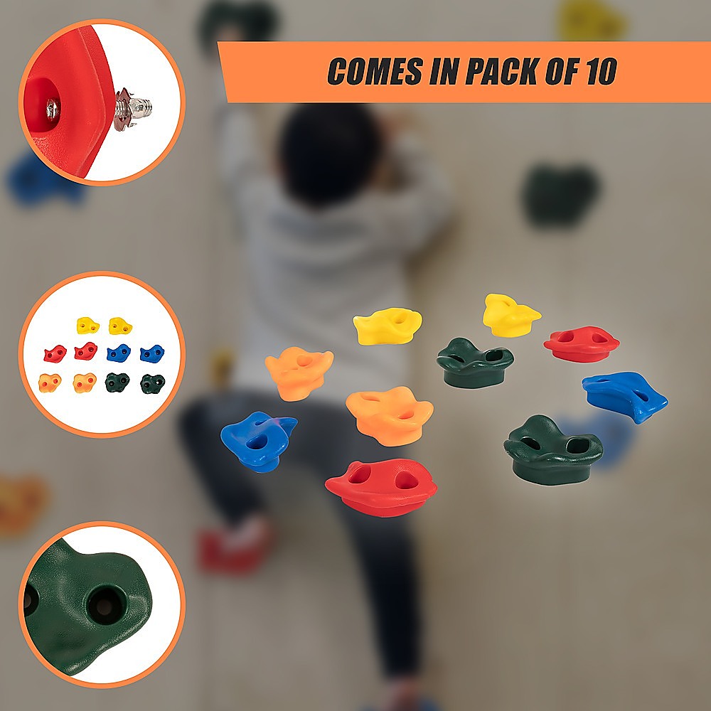 Deluxe 10 x Holds for Rock Climbing Wall Kids Outdoor Playground V63-842221