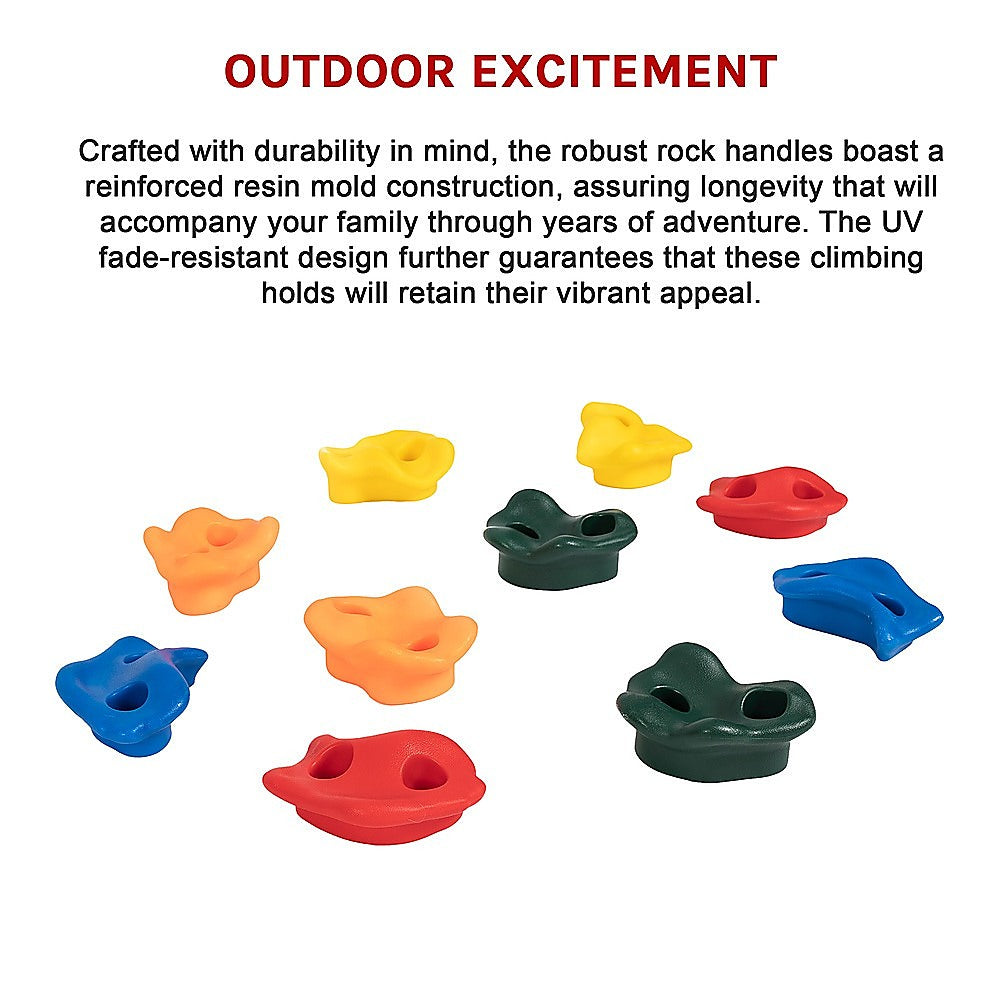 Deluxe 10 x Holds for Rock Climbing Wall Kids Outdoor Playground V63-842221