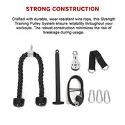 Fitness Pulley Set Gym Kit Tool Accessories Wire Rope V63-842231