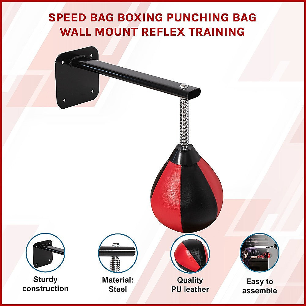 Speed Bag Boxing Punching Bag Wall Mount Reflex Training V63-842331