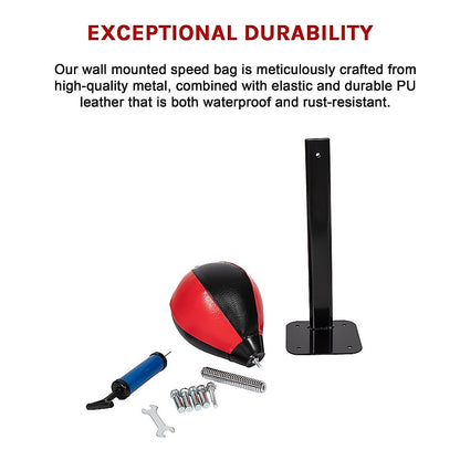 Speed Bag Boxing Punching Bag Wall Mount Reflex Training V63-842331