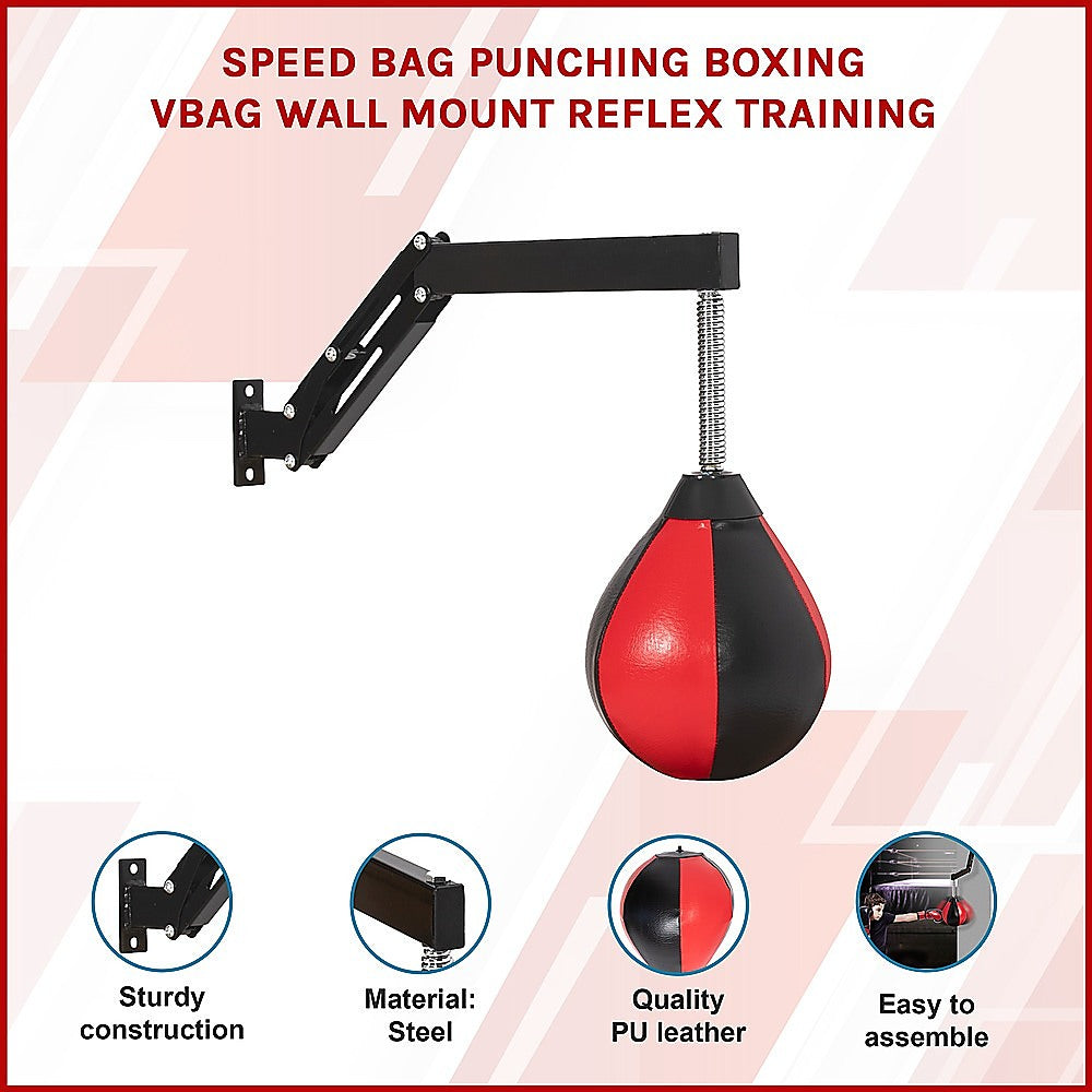 Speed Bag Punching Boxing Bag Wall Mount Reflex Training V63-842341