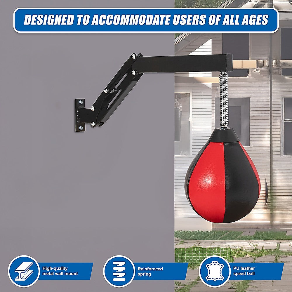Speed Bag Punching Boxing Bag Wall Mount Reflex Training V63-842341