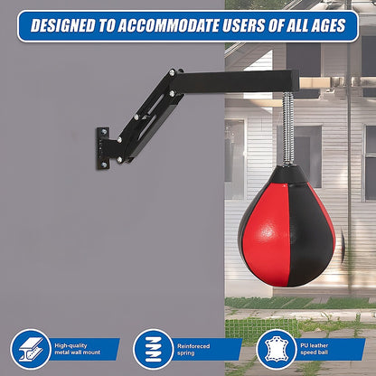 Speed Bag Punching Boxing Bag Wall Mount Reflex Training V63-842341