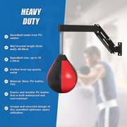 Speed Bag Punching Boxing Bag Wall Mount Reflex Training V63-842341