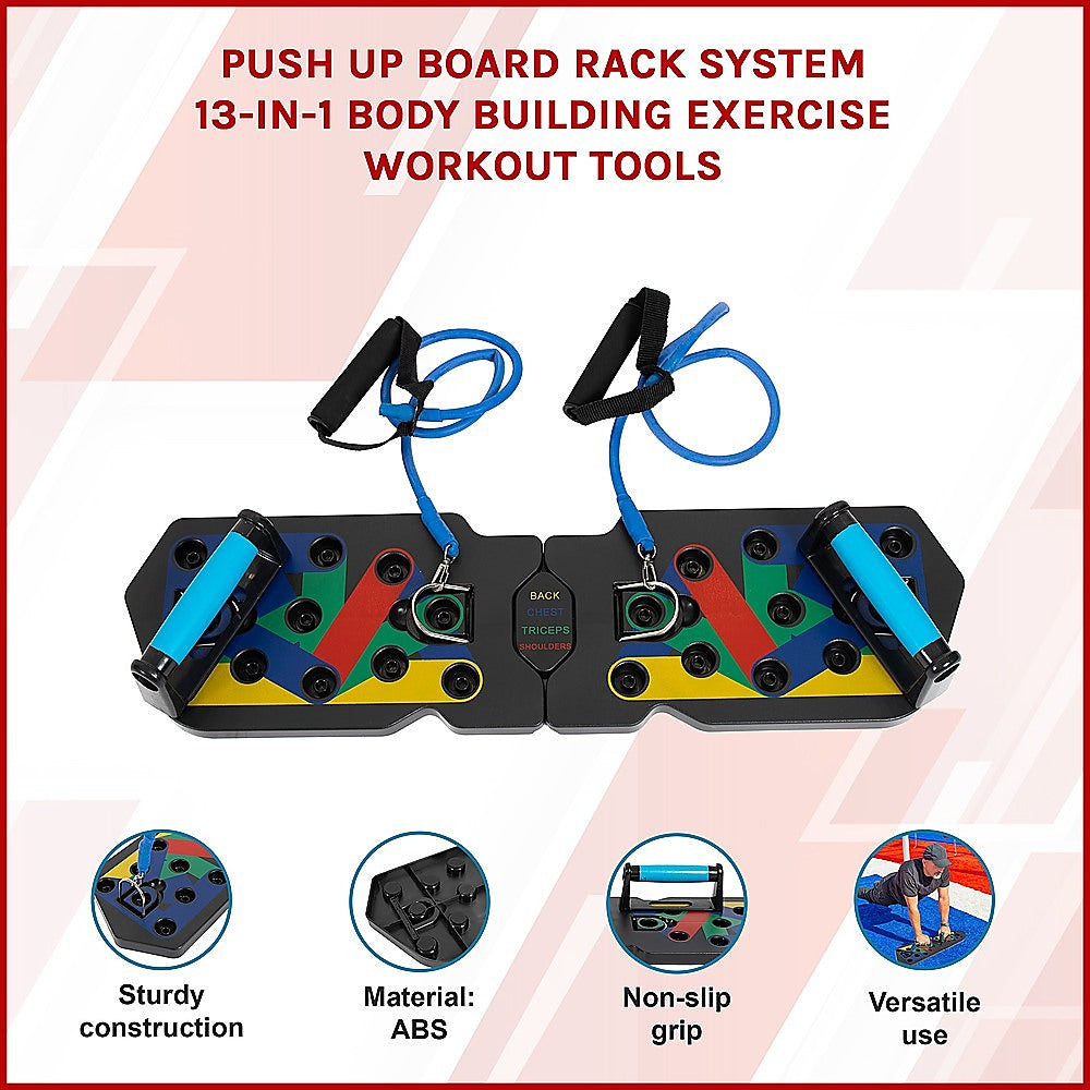 Push Up Board Rack System 13-in-1 Body Building Exercise Workout Tools V63-842351