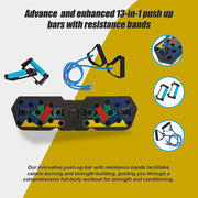 Push Up Board Rack System 13-in-1 Body Building Exercise Workout Tools V63-842351