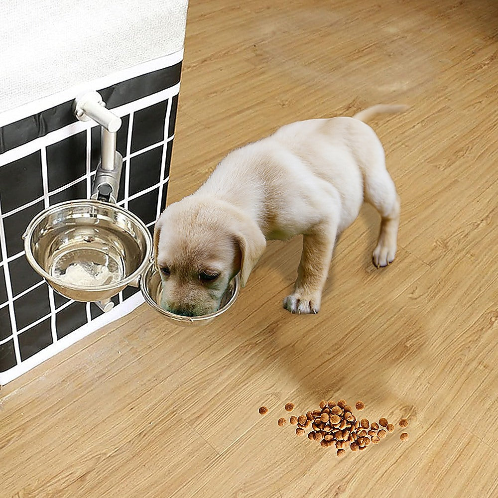 Wall Mounted Dog Bowl Adjustable Height Pet Feeder For Easy Feeding V63-842371