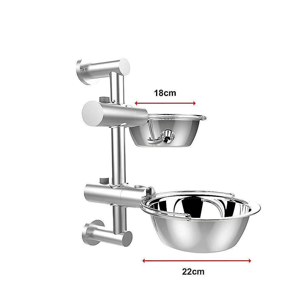 Wall Mounted Dog Bowl Adjustable Height Pet Feeder For Easy Feeding V63-842371