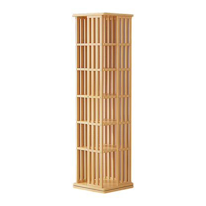 360 Rotating Bookshelf Bamboo Storage Display Rack Shelving in Wood V63-842461