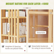 360 Rotating Bookshelf Bamboo Storage Display Rack Shelving in Wood V63-842461