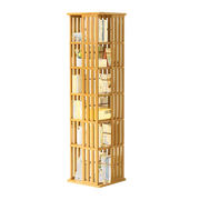 360 Rotating Bookshelf Bamboo Storage Display Rack Shelving in Wood V63-842461