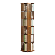 360 Rotating Bookshelf Bamboo Storage Display Rack Shelving in Dark Wood V63-842471