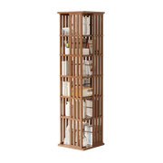 360 Rotating Bookshelf Bamboo Storage Display Rack Shelving in Dark Wood V63-842471