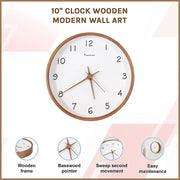 10" Clock Wooden Modern Wall Art V63-842481
