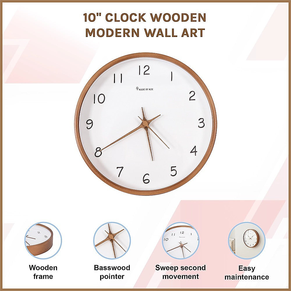 10" Clock Wooden Modern Wall Art V63-842481