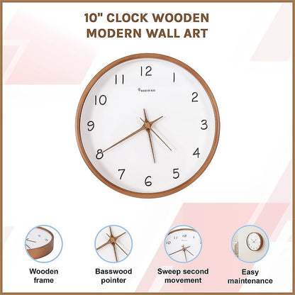 10" Clock Wooden Modern Wall Art V63-842481
