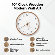 10" Clock Wooden Modern Wall Art V63-842481