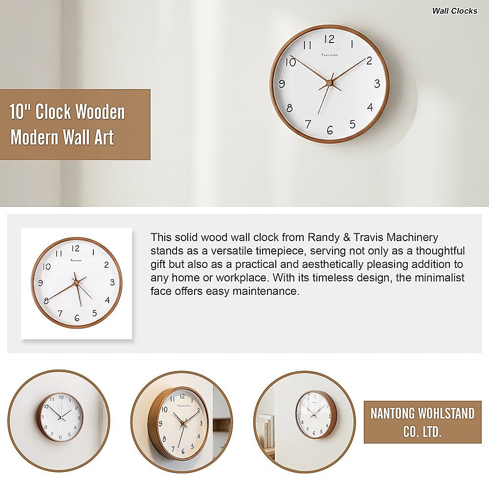 10" Clock Wooden Modern Wall Art V63-842481