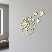 Metal Tree of Life Wall Art 7 Flying Birds Wall Sculpture V63-842511