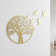 Metal Tree of Life Wall Art 7 Flying Birds Wall Sculpture V63-842511